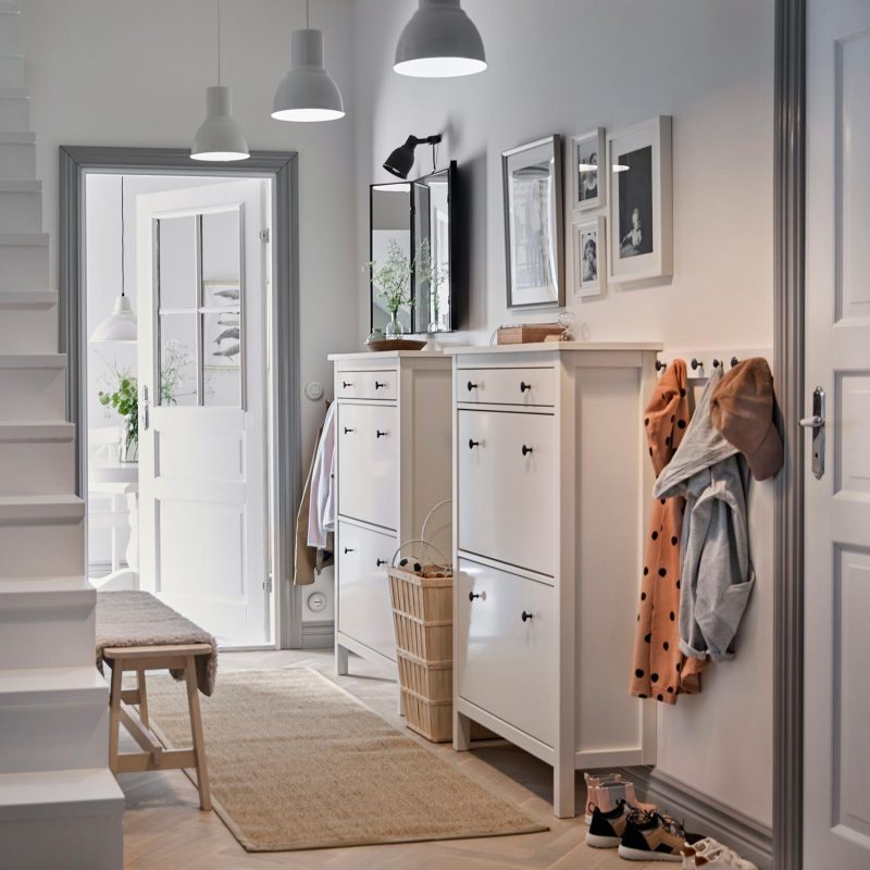 armoire à chaussures en aménagement couloir style scandinave